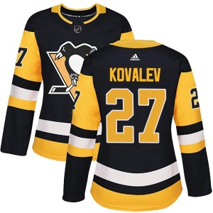 Women's Pittsburgh Penguins Alex Kovalev Adidas Authentic Home Jersey - Black