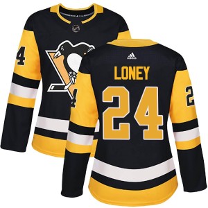 Women's Pittsburgh Penguins Troy Loney Adidas Authentic Home Jersey - Black