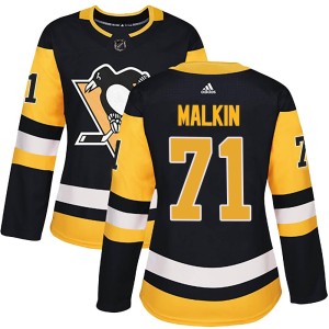 Women's Pittsburgh Penguins Evgeni Malkin Adidas Authentic Home Jersey - Black