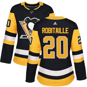 Women's Pittsburgh Penguins Luc Robitaille Adidas Authentic Home Jersey - Black