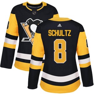 Women's Pittsburgh Penguins Dave Schultz Adidas Authentic Home Jersey - Black