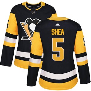 Women's Pittsburgh Penguins Ryan Shea Adidas Authentic Home Jersey - Black