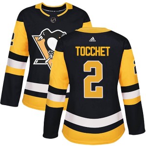Women's Pittsburgh Penguins Rick Tocchet Adidas Authentic Home Jersey - Black