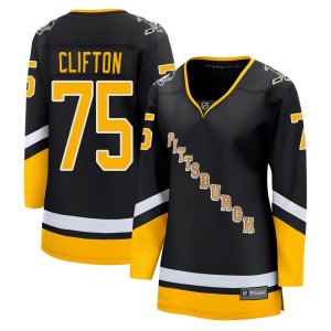 Women's Pittsburgh Penguins Connor Clifton Fanatics Branded Premier 2021/22 Alternate Breakaway Player Jersey - Black
