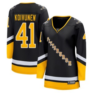 Women's Pittsburgh Penguins Ville Koivunen Fanatics Branded Premier 2021/22 Alternate Breakaway Player Jersey - Black