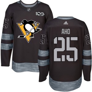 Youth Pittsburgh Penguins Sebastian Aho Authentic 1917-2017 100th Anniversary Jersey - Black