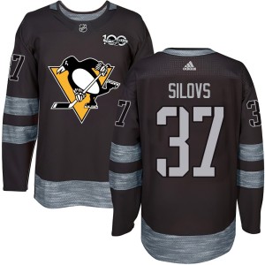 Youth Pittsburgh Penguins Arturs Silovs Authentic 1917-2017 100th Anniversary Jersey - Black