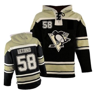 Men's Pittsburgh Penguins Kris Letang Authentic Old Time Hockey Sawyer Hooded Sweatshirt - Black