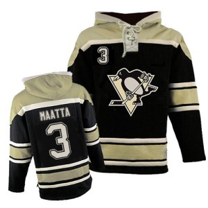 Men's Pittsburgh Penguins Olli Maatta Authentic Old Time Hockey Sawyer Hooded Sweatshirt - Black
